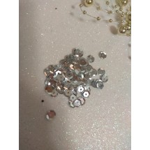 Пайетки пришивные круглые d=7 мм серебряные, цена за 10 гр